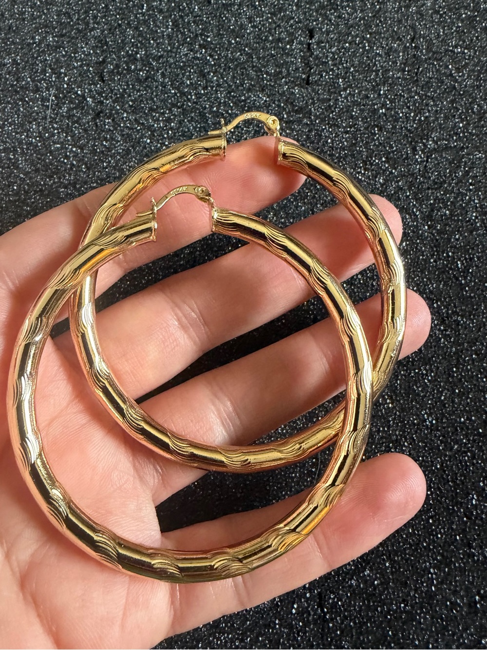 14K GP Large Hoop Earrings
